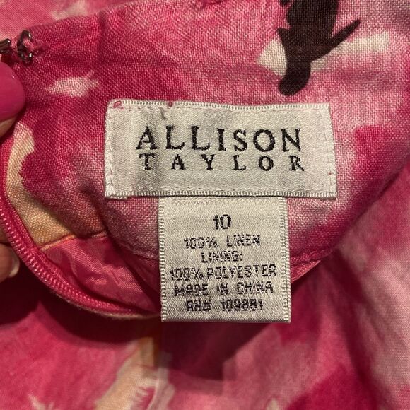 Allison Taylor Floral Linen Skirt Ladies size 10 - Picture 5 of 6